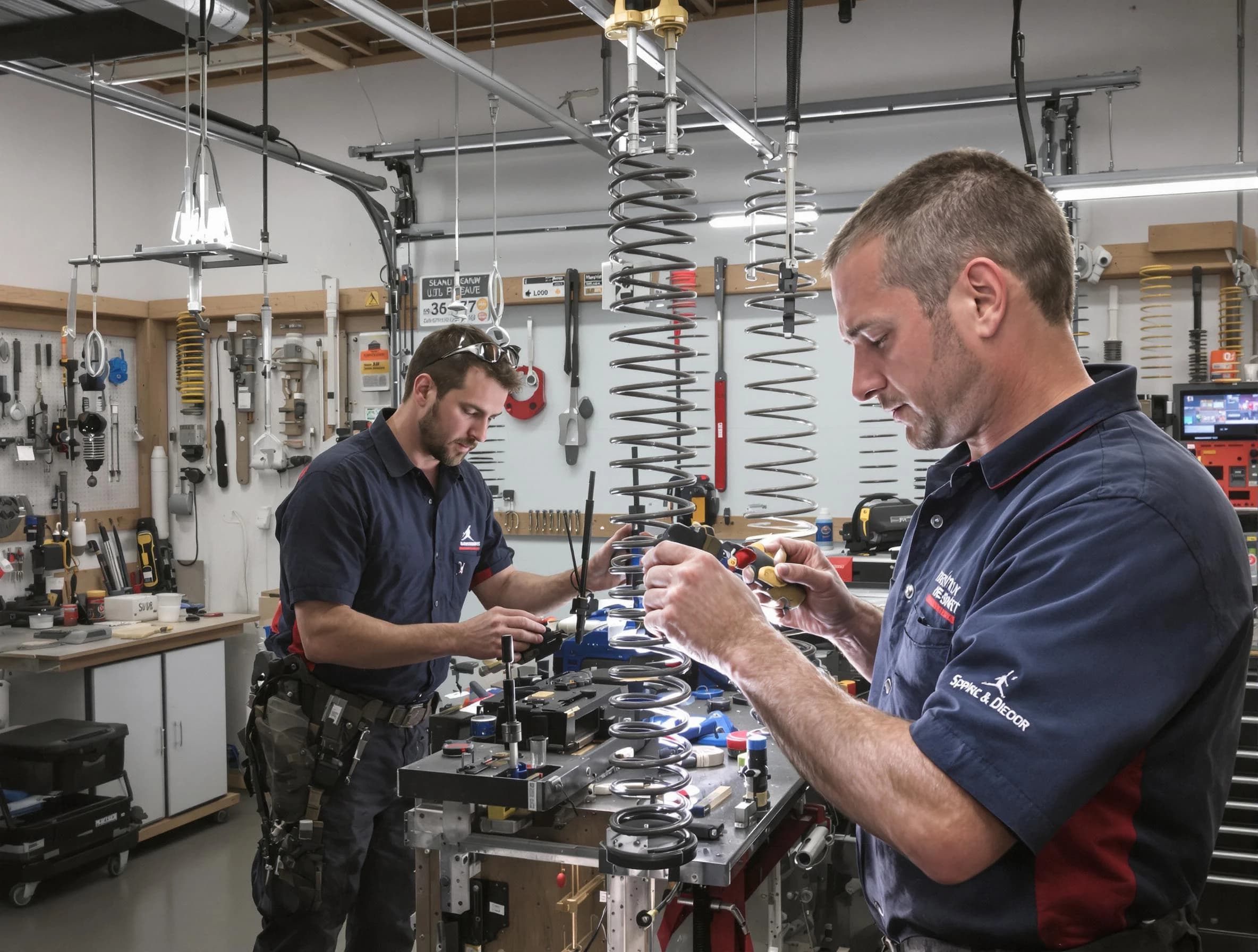 Garage door spring repair service by Needham Garage Door Repair in Needham