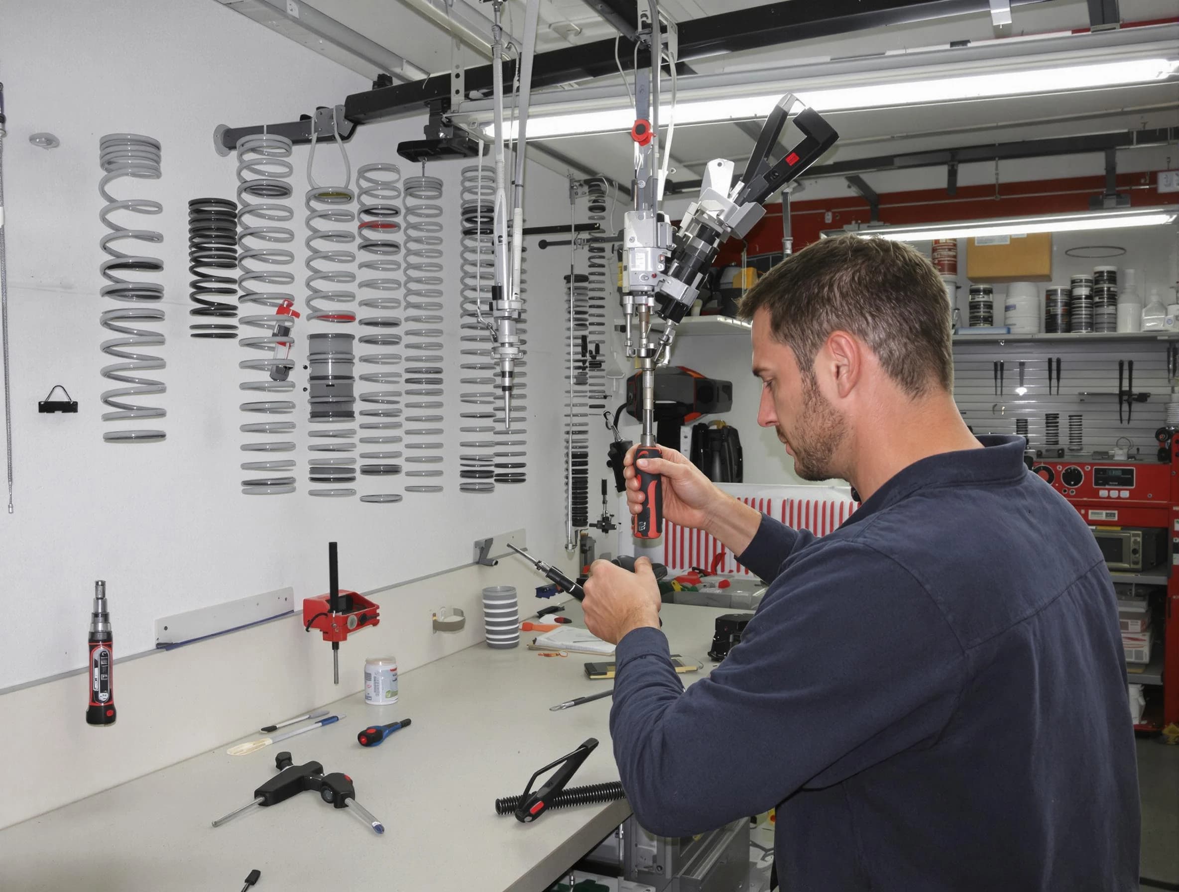 Needham Garage Door Repair safety certified technician performing precision spring replacement in Needham