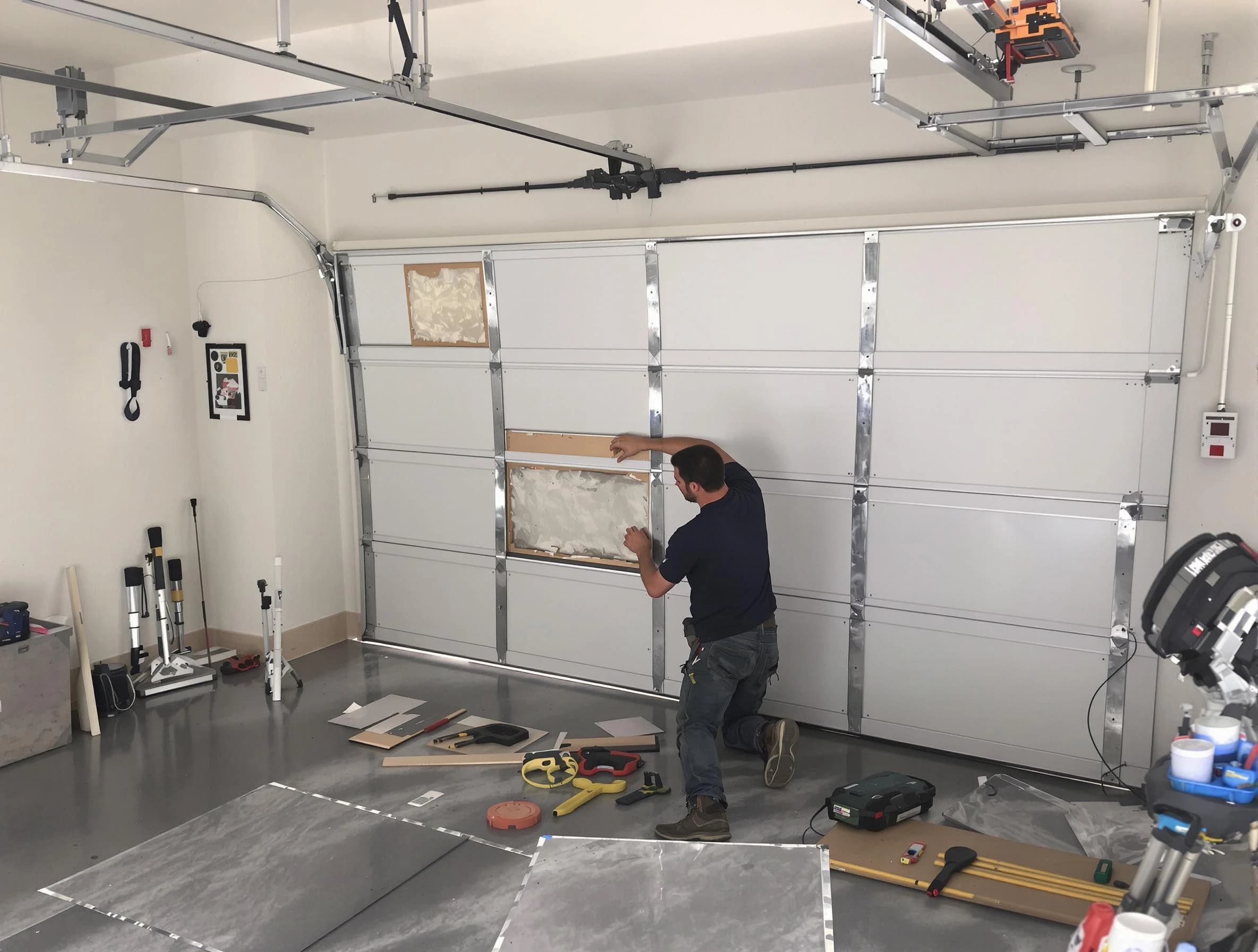 Garage Door Panel Repair in Needham